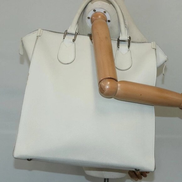 LOUIS VUITTON Naxos Cabas Hand Bag Leather White - Picture 1 of 16